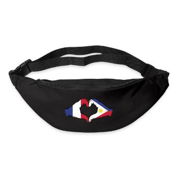 Frankreich Philippinen Flagge Hände Herzform - Gürteltasche - Schwarz - Vorne