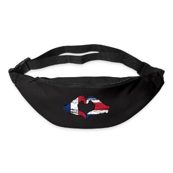 France Costa Rica drapeau mains forme coeur utilisé - Sac banane - noir - Devant