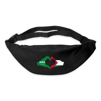 Saudi Arabia Palestine Flag Hands Heart Shape - Bum bag - black - Front