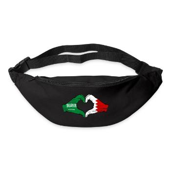 Saudi Arabia Bahrain Flag Hands Heart Shape Used - Bum bag - black - Front