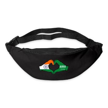 Inde Arabie Saoudite Drapeau Mains Coeur Forme - Sac banane - noir - Devant