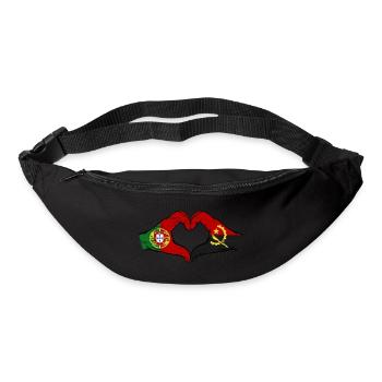 Portugal Angola Flag Hands Heart Shape Used - Bum bag - black - Front