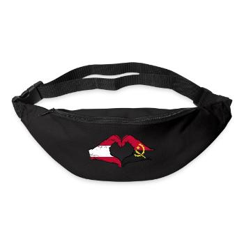 Österreich Angola Flagge Hände Herzform used - Gürteltasche - Schwarz - Vorne