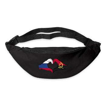 Russland Angola Flagge Hände Herzform used - Gürteltasche - Schwarz - Vorne
