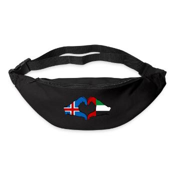 Islande Émirats arabes unis Drapeau Coeur - Sac banane - noir - Devant