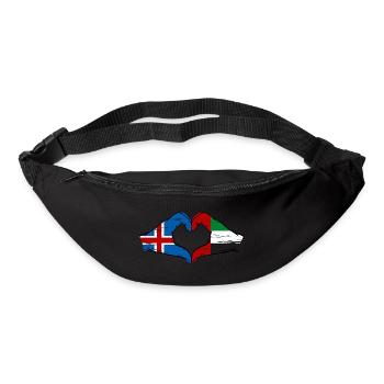 Islande Émirats arabes unis Drapeau Coeur - Sac banane - noir - Devant