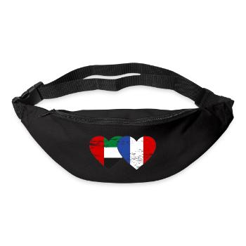Émirats arabes unis France Drapeau - Sac banane - noir - Devant