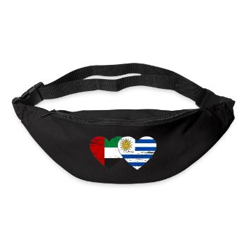 Émirats arabes unis Uruguay Drapeau Coeur - Sac banane - noir - Devant