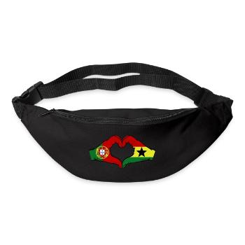 Portugal Ghana Flag Hands Heart Shape - Bum bag - black - Front