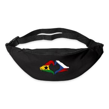 Ghana Tschechien Flagge Hände Herzform used - Gürteltasche - Schwarz - Vorne