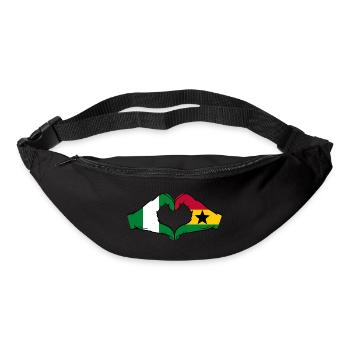 Nigeria Ghana Flag Hands Heart Shape - Bum bag - black - Front
