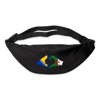 Bosnie Algérie Drapeau Mains Coeur Forme - Sac banane - noir - Devant