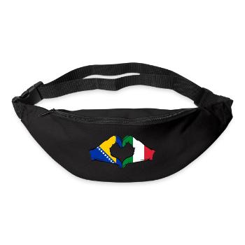 Bosnien Italien Flagge Hände Herzform - Gürteltasche - Schwarz - Vorne
