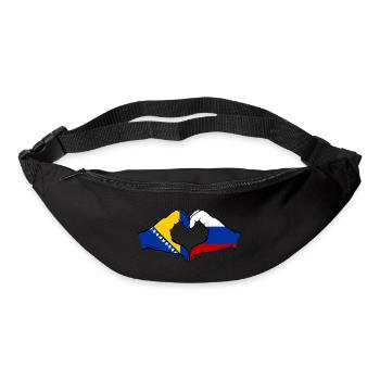 Bosnie Russie Drapeau Mains Coeur Forme - Sac banane - noir - Devant