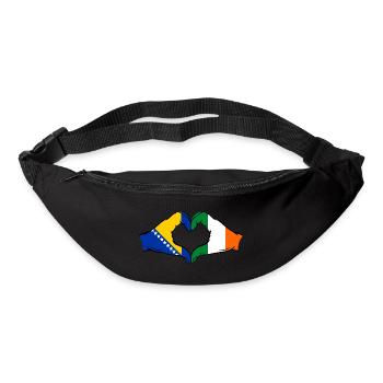 Bosnien Irland Flagge Hände Herzform - Gürteltasche - Schwarz - Vorne