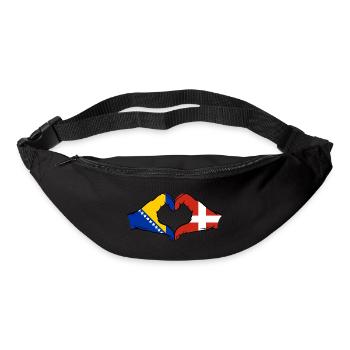 Bosnien Dänemark Flagge Hände Herzform - Gürteltasche - Schwarz - Vorne