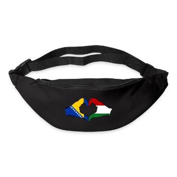 Bosnia Hungary Flag Hands Heart Shape - Bum bag - black - Front
