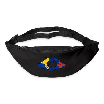 Bosnia Iceland flag hands heart shape used - Bum bag - black - Front