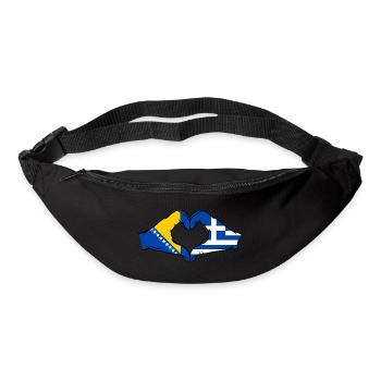 Bosnia Greece Flag Hands Heart Shape - Bum bag - black - Front