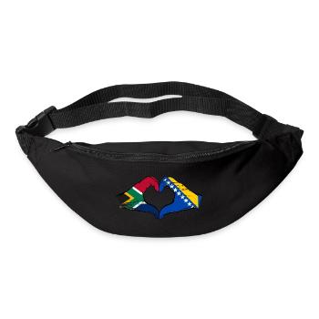 Afrique du Sud Drapeau Bosnie mains forme de coeur utilisé - Sac banane - noir - Devant