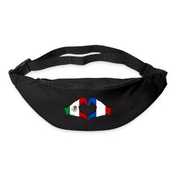 Mexico France Flag Hands Heart Shape - Bum bag - black - Front
