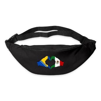 Bosnie Mexique Drapeau Mains Coeur Forme - Sac banane - noir - Devant