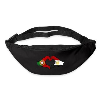 Portugal Egypt Flag Hands Heart Shape Used - Bum bag - black - Front