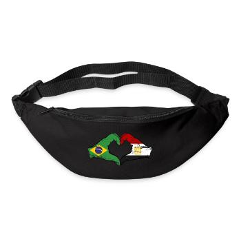 Brazil Egypt flag hands heart shape used - Bum bag - black - Front