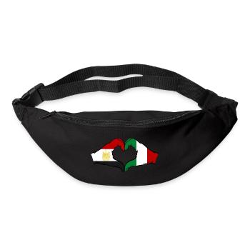 Egypt Italy Flag Hands Heart Shape - Bum bag - black - Front