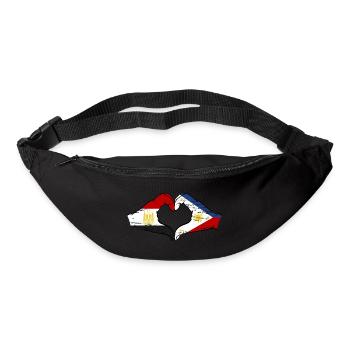 Égypte Philippines drapeau mains forme de coeur utilisé - Sac banane - noir - Devant