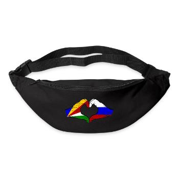 Seychelles Russie Drapeau Mains Coeur Forme Utilisé - Sac banane - noir - Devant