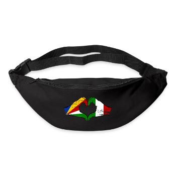 Seychelles Italy Flag Hands Heart Shape Used - Bum bag - black - Front