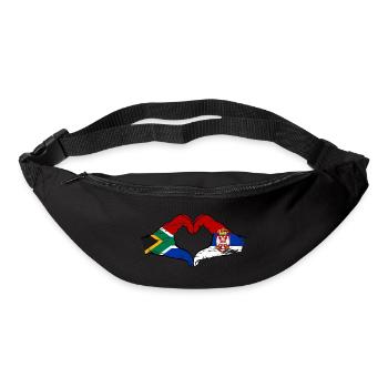 Afrique du Sud Serbie drapeau mains coeur utilisé - Sac banane - noir - Devant