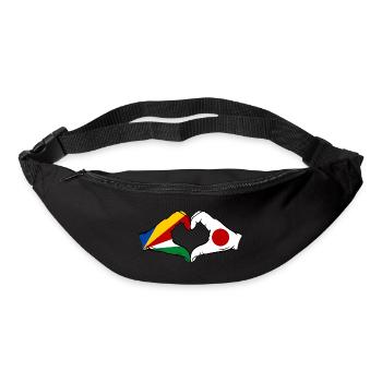 Seychelles Japon Drapeau Mains Coeur Forme - Sac banane - noir - Devant