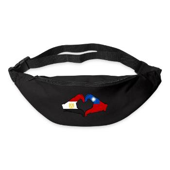 Ägypten Taiwan Flagge Hände Herzform - Gürteltasche - Schwarz - Vorne