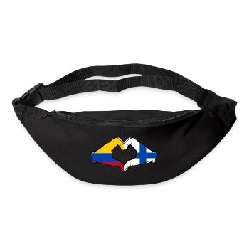 Colombie Finlande Drapeau Mains Coeur Forme - Sac banane - noir - Devant