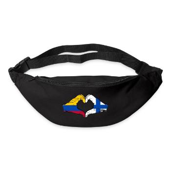 Colombie Finlande Drapeau Mains Coeur Forme Utilisé - Sac banane - noir - Devant