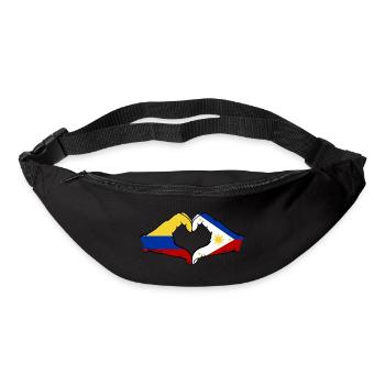 Kolumbien Philippinen Flagge Hände Herzform - Gürteltasche - Schwarz - Vorne