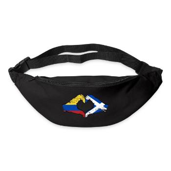 Colombie Ecosse drapeau mains forme de coeur utilisé - Sac banane - noir - Devant