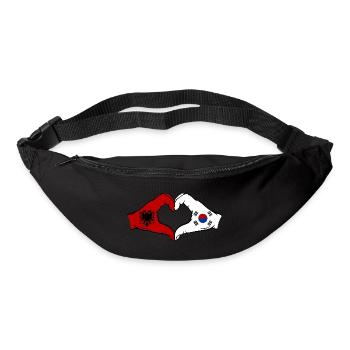 Albanien Südkorea Flagge Hände Herzform - Gürteltasche - Schwarz - Vorne