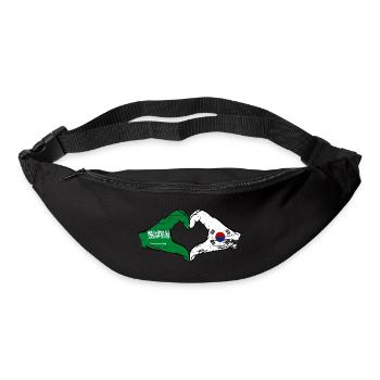 Arabie Saoudite Corée du Sud Drapeau Mains Coeur Forme Utilisé - Sac banane - noir - Devant