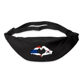 Thaïlande Corée du Sud Drapeau Mains Coeur Forme - Sac banane - noir - Devant