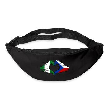 Nigeria République tchèque drapeau mains forme de coeur utilisé - Sac banane - noir - Devant