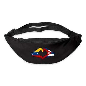 Venezuela Cuba Flag Hands Heart Shape - Bum bag - black - Front