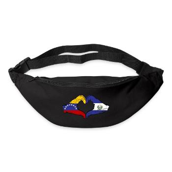 Venezuela El Salvador Flag Hands Heart Shape Used - Bum bag - black - Front