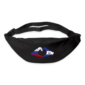 Russie El Salvador Drapeau Mains Coeur Forme Utilisé - Sac banane - noir - Devant