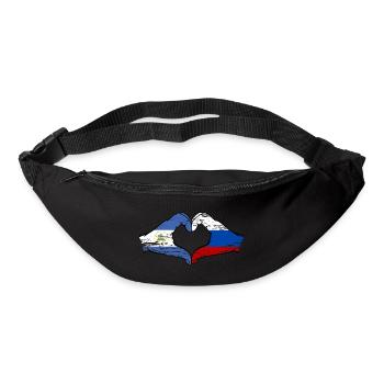 Nicaragua Russie Drapeau Mains Coeur Forme Utilisé - Sac banane - noir - Devant