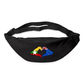 Myanmar New Zealand Flag Hands Heart Shape - Bum bag - black - Front