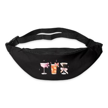 Cocktails coquettes élégants avec thé Bows - Sac banane - noir - Devant