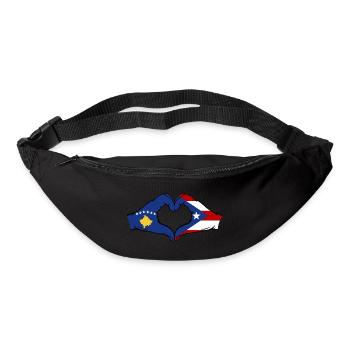 Kosovo Puerto Rico Hände Herzform - Gürteltasche - Schwarz - Vorne